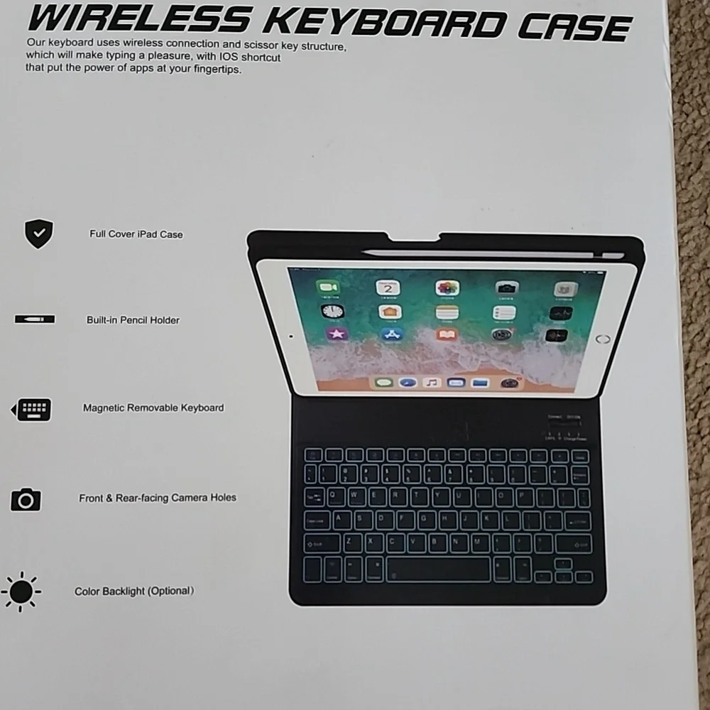 Brand New Wireless Keyboard Case for Tablets - Black For 11 Inch IPad.